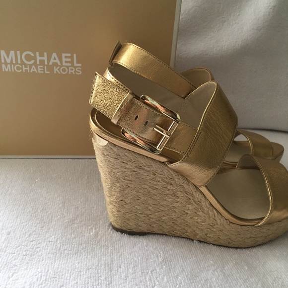 Michael Kors Poesy Wedge Espadrilles Sandal Size 7 1/2 M - Picture 4 of 13